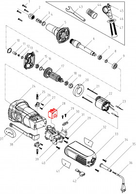 Кнопка пуска для прямой шлифмашины (гравер) DWT GS06-27 LV 