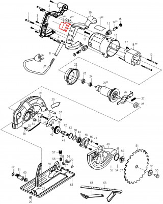 Кнопка пуска для циркулярной пилы DWT HKS12-63 