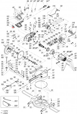 Кнопка пуска для торцовочной пилы DWT KGS16-210P 