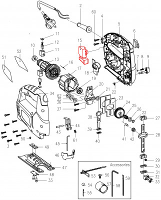 Кнопка пуска для электролобзика DWT STS 05-55 DV 