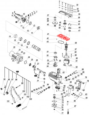 Корпус редуктора для отбойного молотка DWT DBR14-30 BMC 